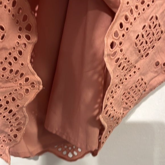 Madewell Eyelet Off-the-Shoulder Dress in dusty clay  - size 4 - Picture 8 of 8